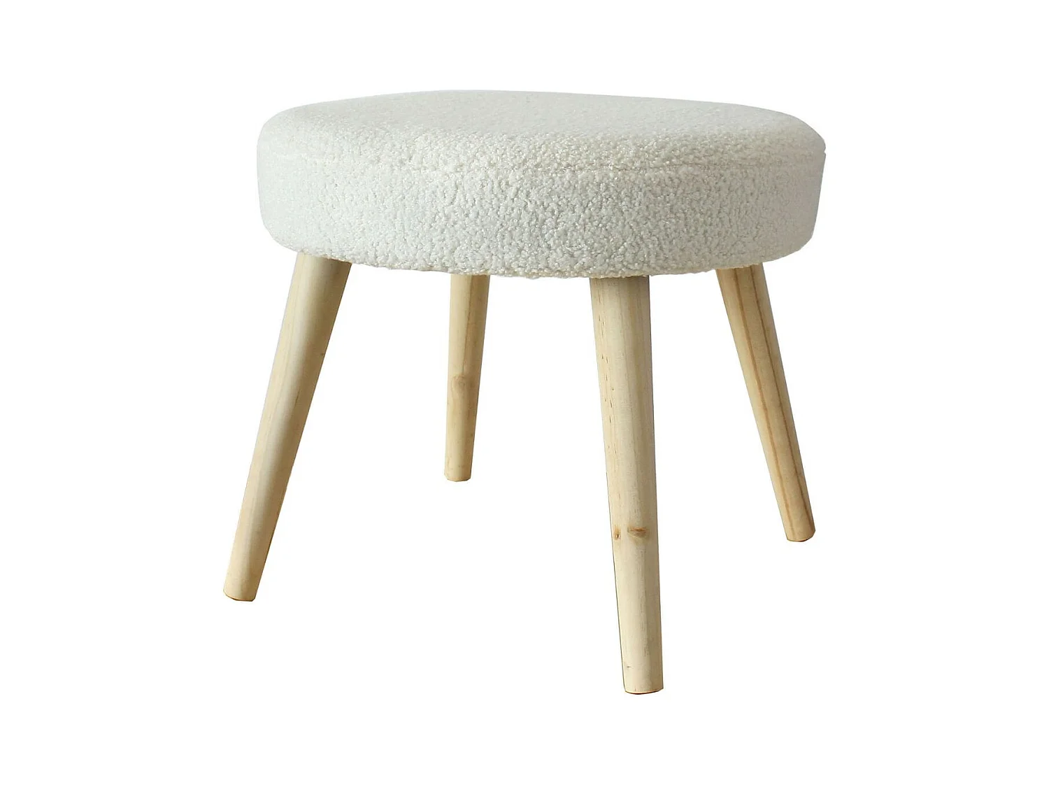 Tabouret rond en bouclettes