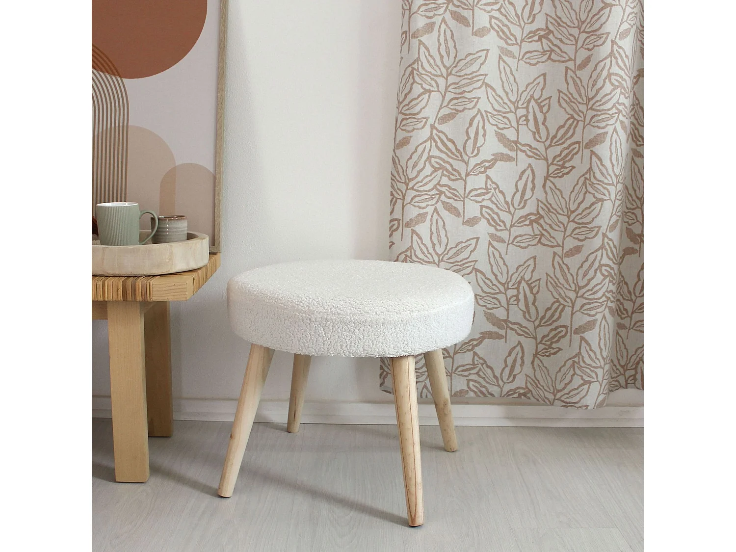 Taburete redondo de bucles 45 x 45 x 40 cm