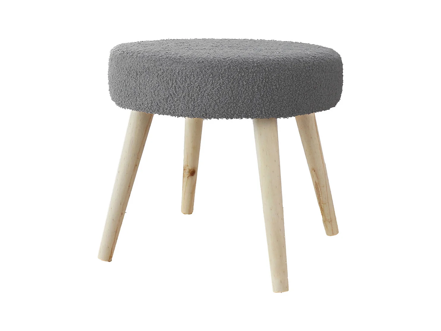 Tabouret rond en bouclettes