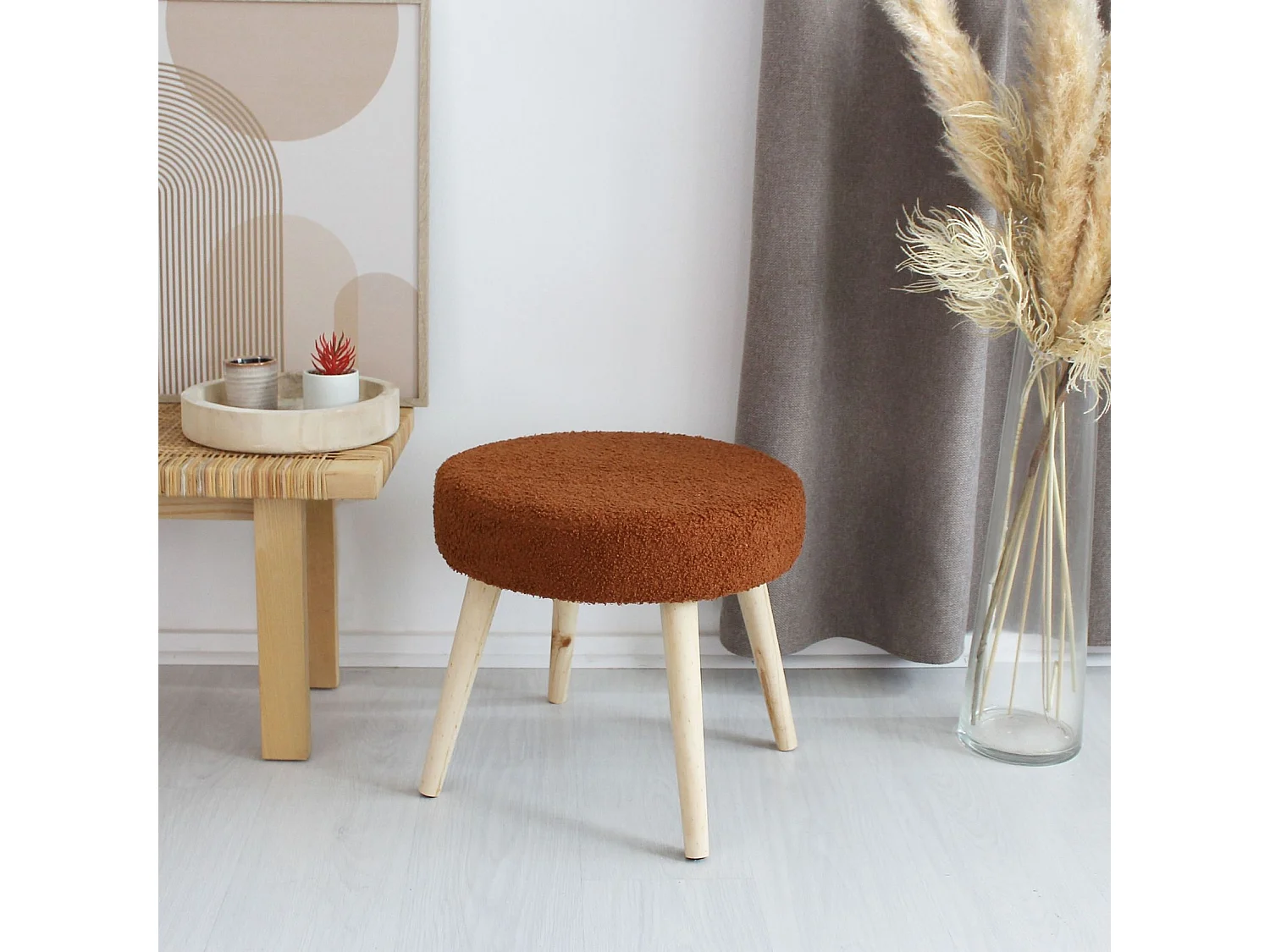 Taburete redondo de bucles 45 x 45 x 40 cm