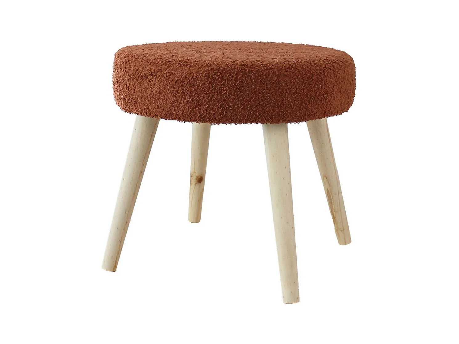 Tabouret rond en bouclettes