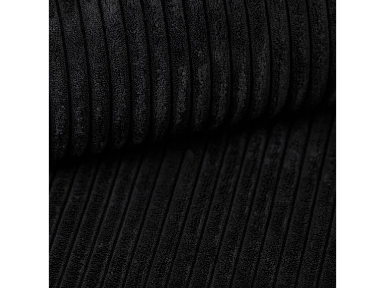 Hoekbank met slaapfunctie en opbergruimte, zachte cordstof, flexibel verstelbaar, linkeropstelling, 247x143x83 cm, zwart