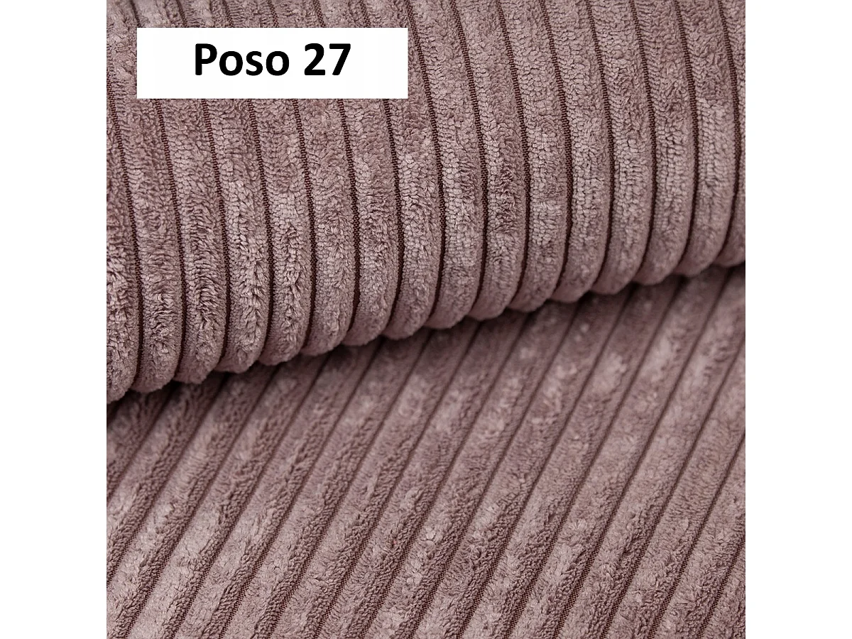 Hoekbank met slaapfunctie en opbergruimte, zachte cordstof, flexibel verstelbaar, rechteropstelling, 247x143x83 cm, poeder