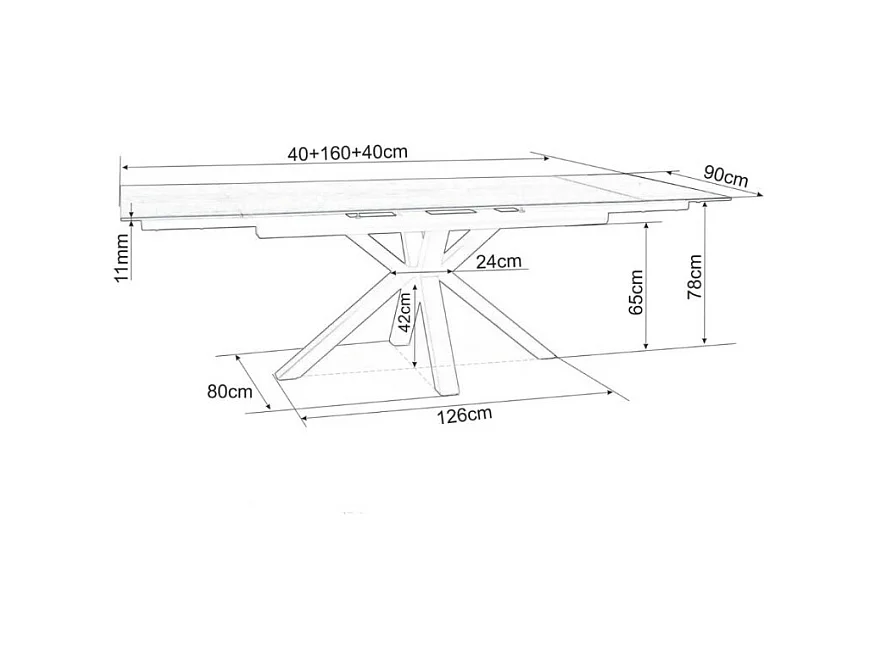 Table design céramique effet marbre blanc 160-240 cm Gatien