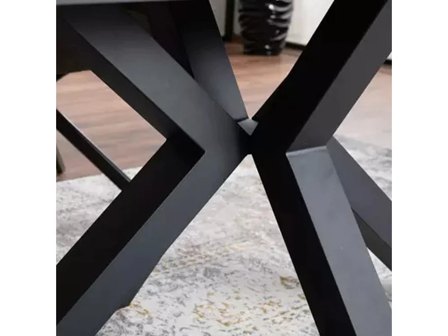 Table design céramique effet marbre blanc 160-240 cm Gatien