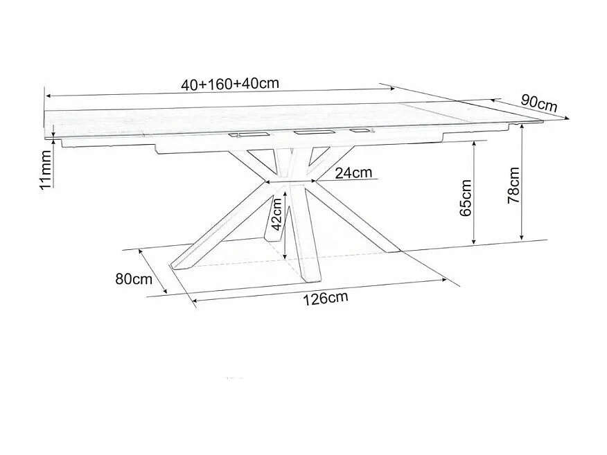 Table design céramique effet marbre blanc 160-240 cm Gatien