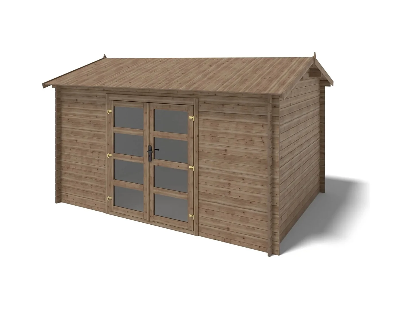 Abri de jardin en bois - 12m2 - 4x3m - Traité - Ep. 28mm - Couleur: marron - DOM677 - ALTANKA