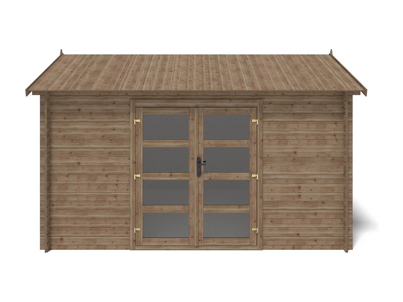 Abri de jardin en bois - 12m2 - 4x3m - Traité - Ep. 28mm - Couleur: marron - DOM677 - ALTANKA