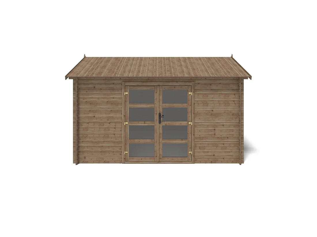 Casetta da giardino in legno - 12m2 - 4x3m - impregnata - 28mm - colore: marrone - DOM677 - ALTANKA