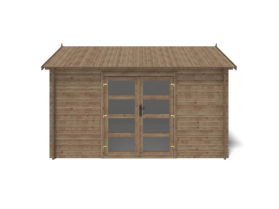 Casetta da giardino in legno - 12m2 - 4x3m - impregnata - 28mm - colore: marrone - DOM677 - ALTANKA