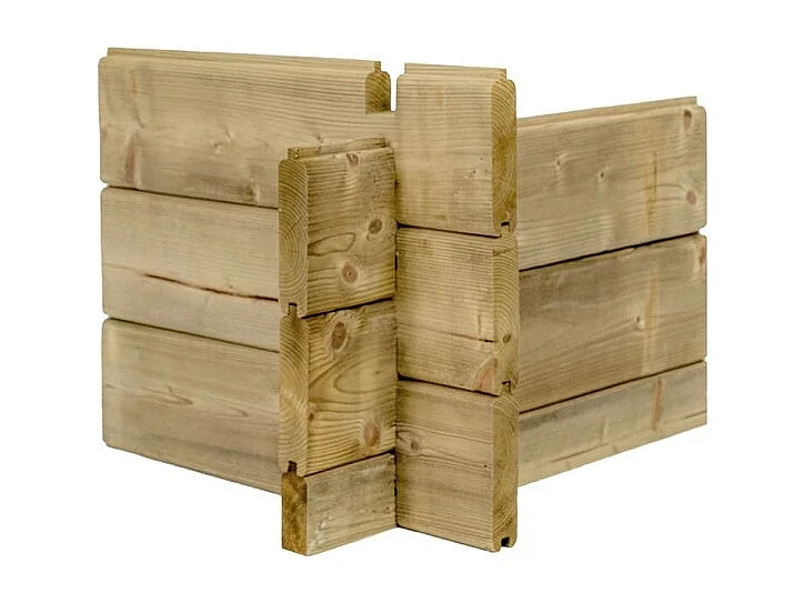 Abri de jardin en bois - 5m2 - 2.5x2m - Traité - Ep. 28mm - Couleur: vert - DOM725 - ALTANKA