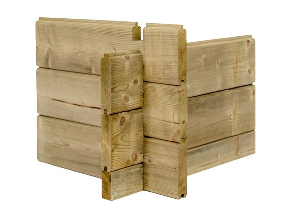 Abri de jardin en bois - 6.25m2 - 2.5x2.5m - Traité - Ep. 28mm - Couleur: vert - DOM724 - ALTANKA