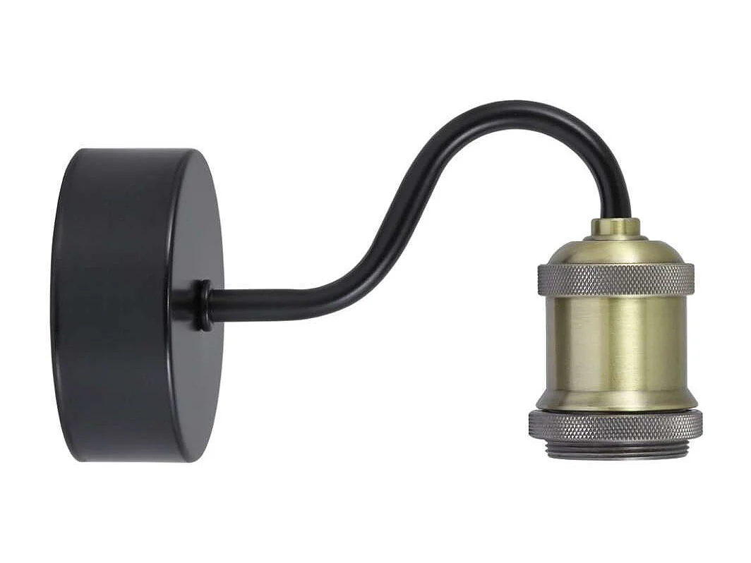 Aplique a pared modelo Acebuche acabado negro/cuero 11 cm(alto)9 cm(ancho)18 cm(largo)