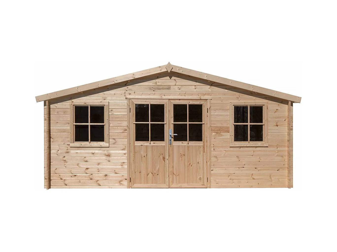 Houten tuinhuis "Alex" 20,2m² - 28mm dikte, dubbele deur met raam