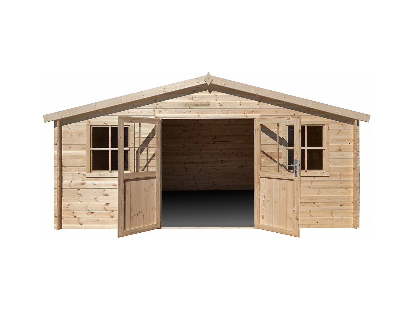 Abri de jardin bois "Alex" - 20.20 m² - 4.80 x 4.00 x 2.39 m - 28 mm