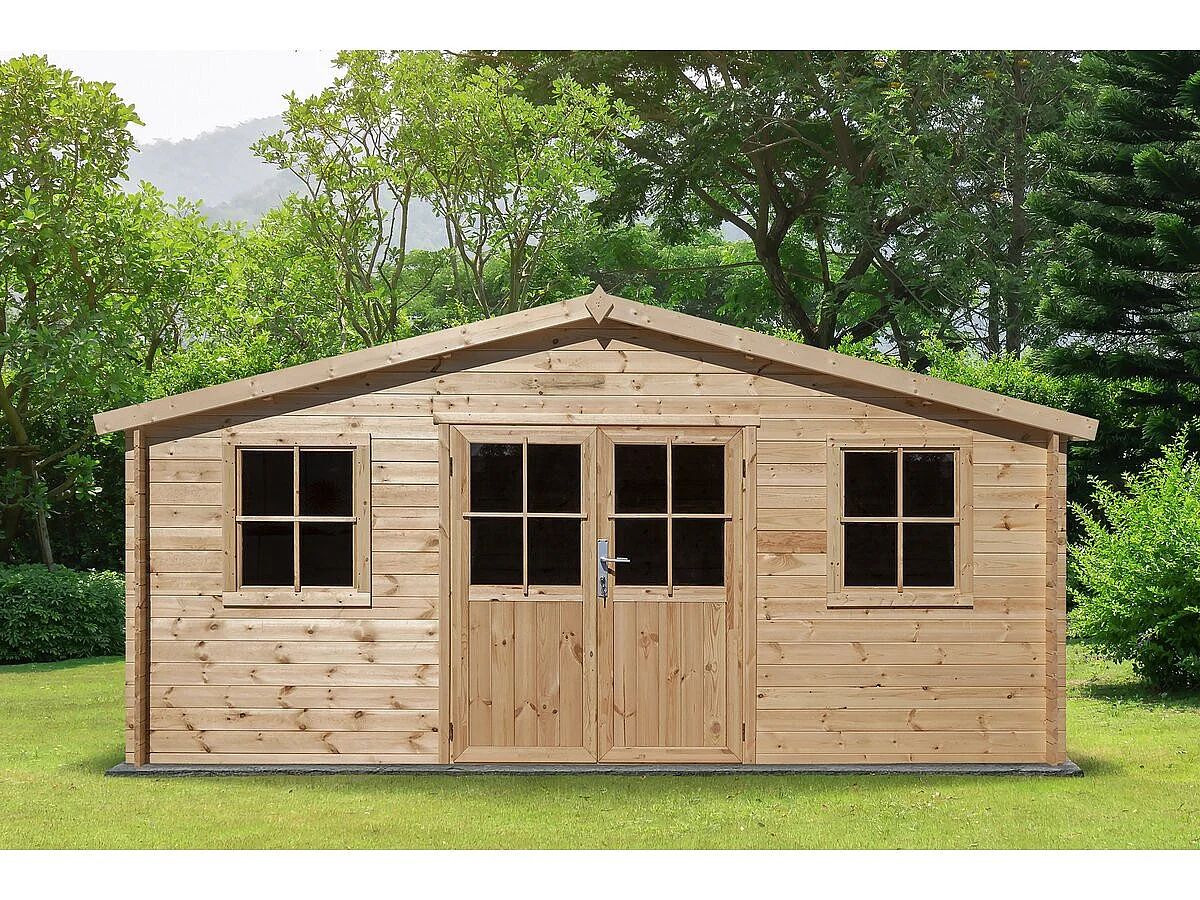 Tuinhuisje hout "Alex" - 20.20 m² - 480 x 400 x 239 cm - 28 mm