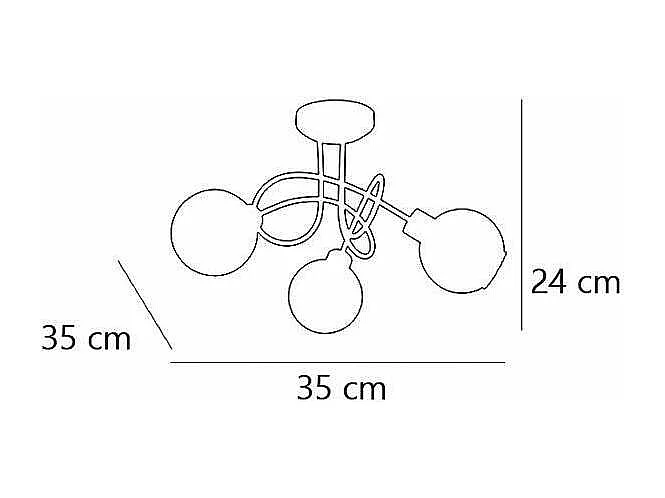 Lámpara 3 luces Menta acabado en cuero 28 cm(alto)35 cm(ancho)35 cm(largo)