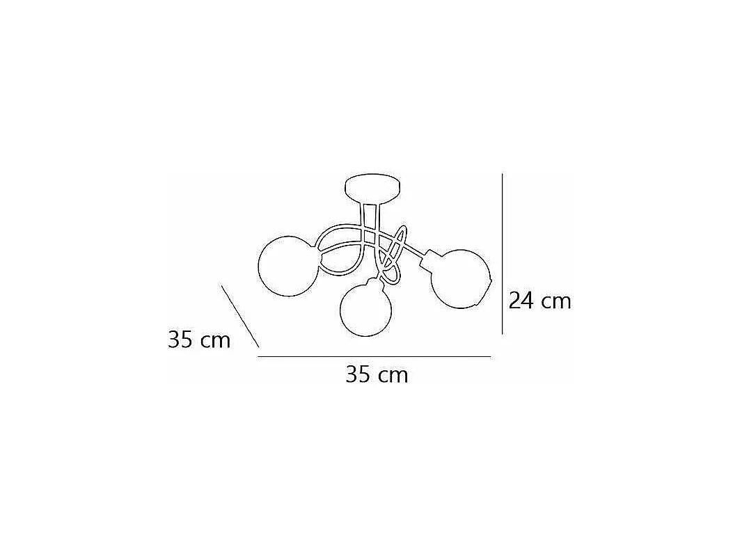 Lámpara 3 luces Menta acabado en cuero 28 cm(alto)35 cm(ancho)35 cm(largo)