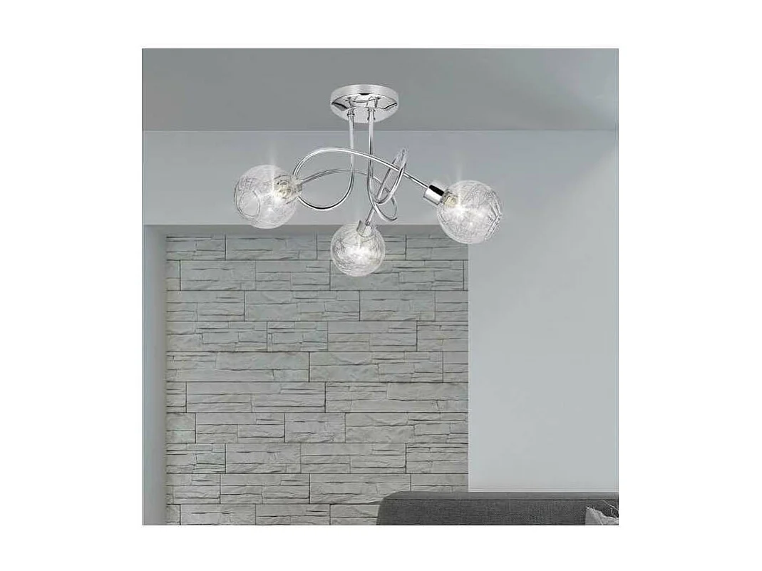 Lampara 3 luces Menta acabado en cromo 28 cm(alto)35 cm(ancho)35 cm(largo)