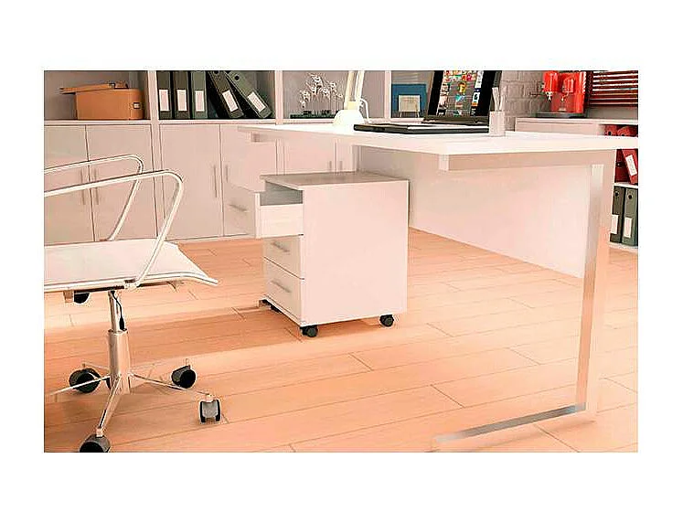 Buck con ruedas acabado blanco 58 cm(alto)45.5 cm(ancho)44 cm(fondo).