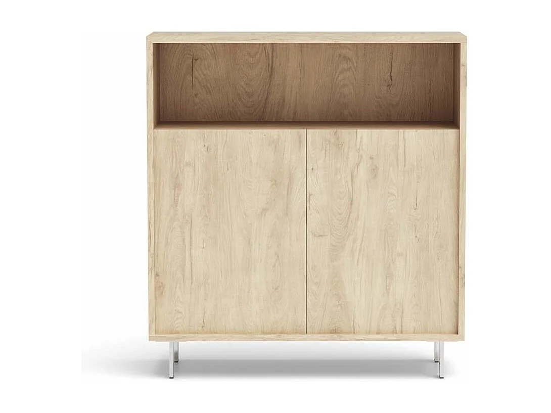 Mueble auxiliar/zapatero Md-509 con puertas acabado en roble, 89cm(alto) 80cm(ancho)  29cm