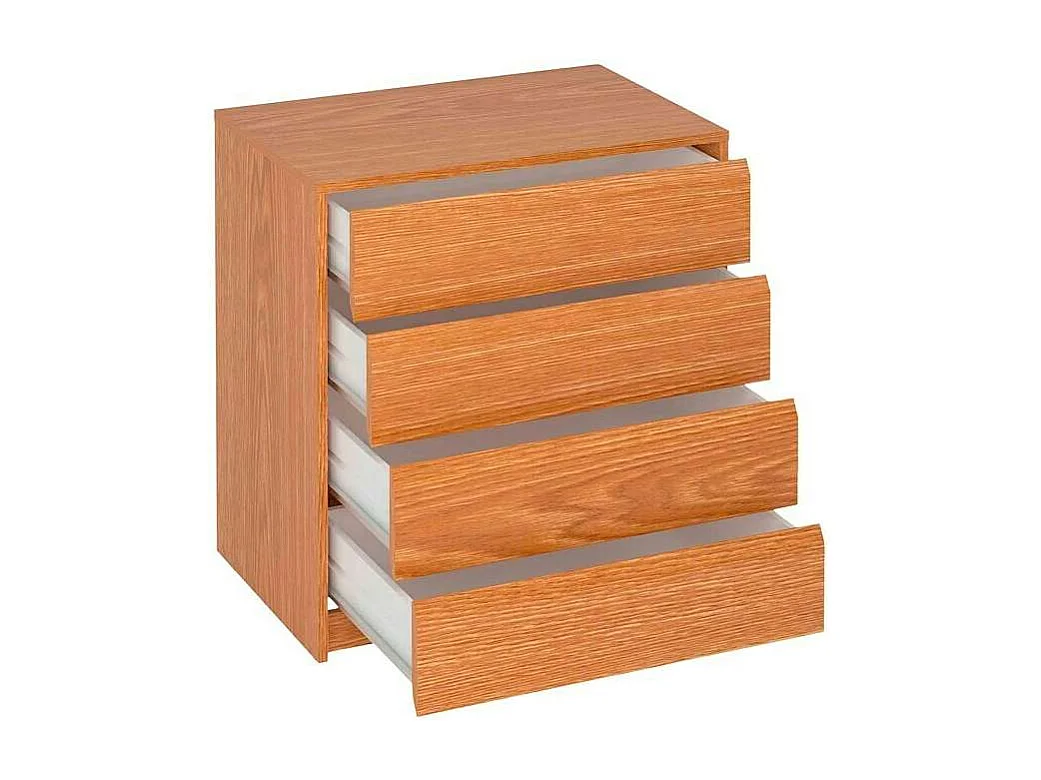 Cajonera de 70 cm para armario 4 cajones acabado roble bisel. 73,4 cm(alto)70 cm(ancho)45