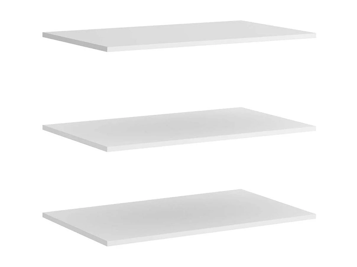 Pack de 3 estantes Laura acabado blanco. 1,6 cm(alto)72,4 cm(ancho)51 cm(fondo)