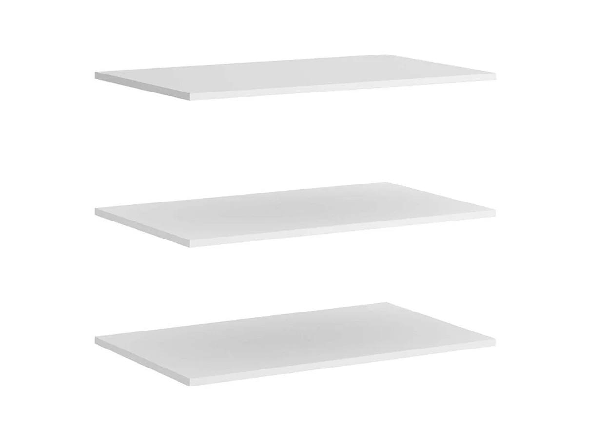 Pack de 3 estantes Laura acabado blanco. 1,6 cm(alto)72,4 cm(ancho)51 cm(fondo)