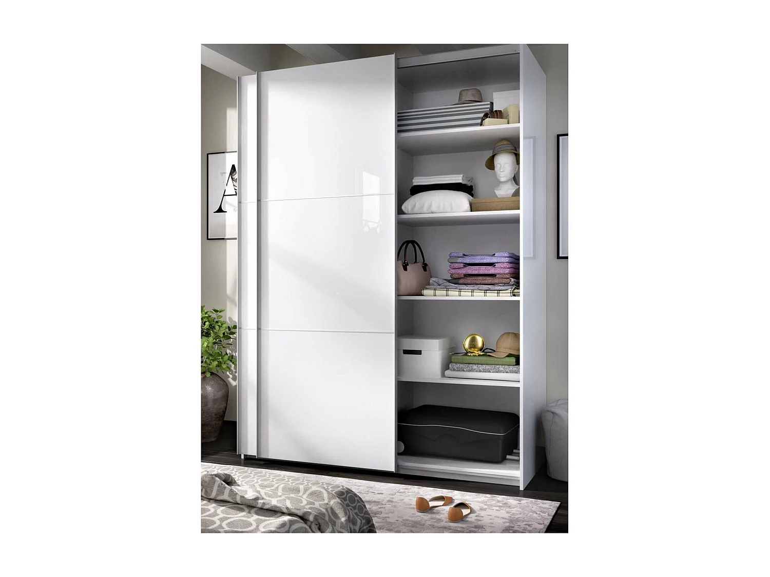 Pack de 3 estantes Laura acabado blanco. 1,6 cm(alto)72,4 cm(ancho)51 cm(fondo)