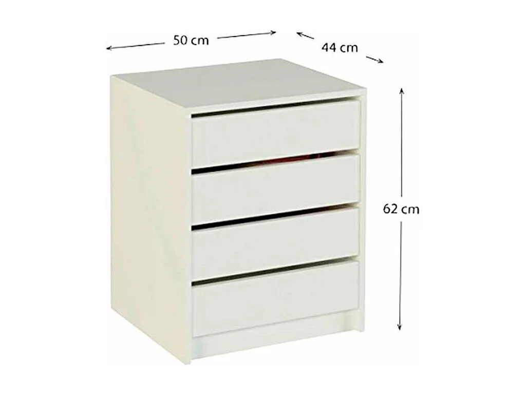 Cajonera Merise en color blanco. 61,4 cm(alto)50 cm(ancho)44 cm(largo)