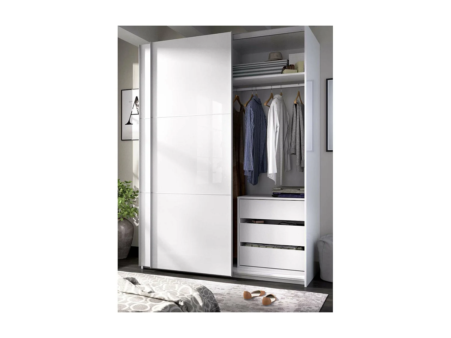 Cajonera Lola con 3 cajones en blanco, 60 cm(alto)60 cm(ancho)40 cm(fondo)