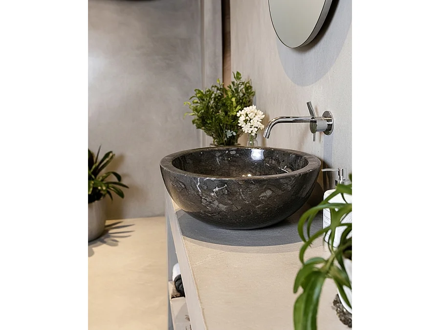 Dune - Vasque à poser en marbre noir