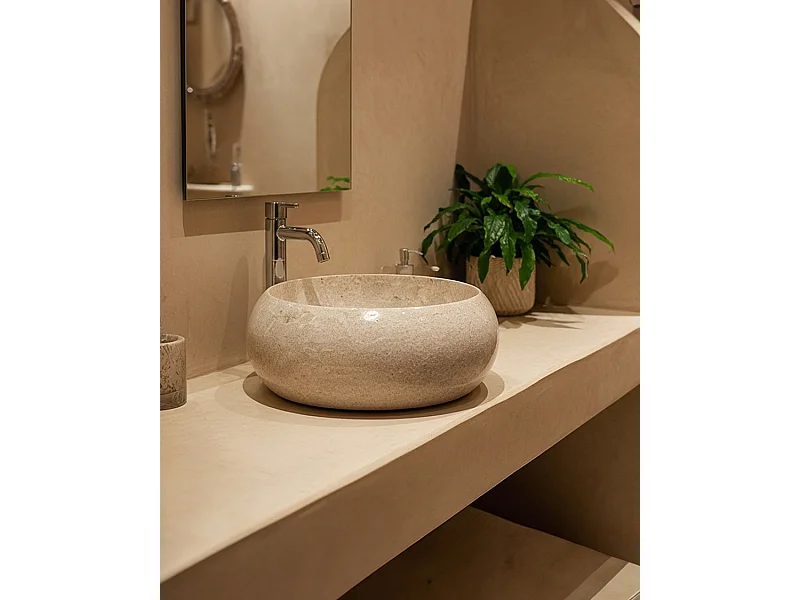 Riana - Vasque marbre beige donut