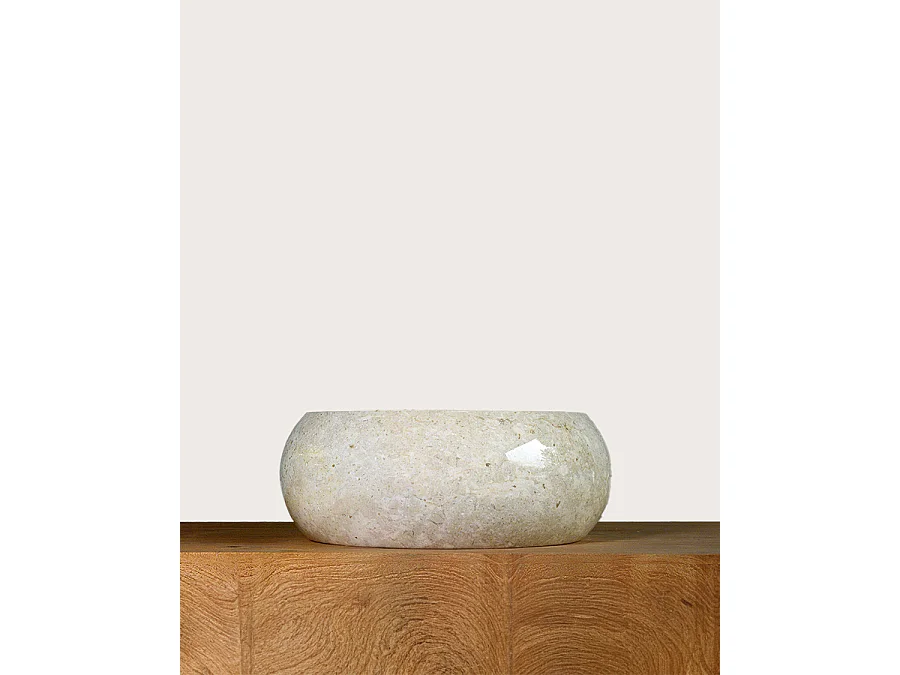 Riana - Vasque marbre beige donut