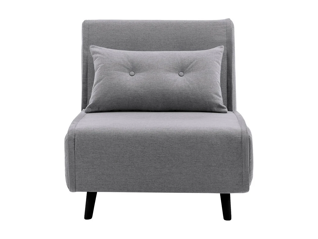 Sofá convertible en cama Pegaso abertura rápida de 1 plaza de tela en gris y patas  altas negras