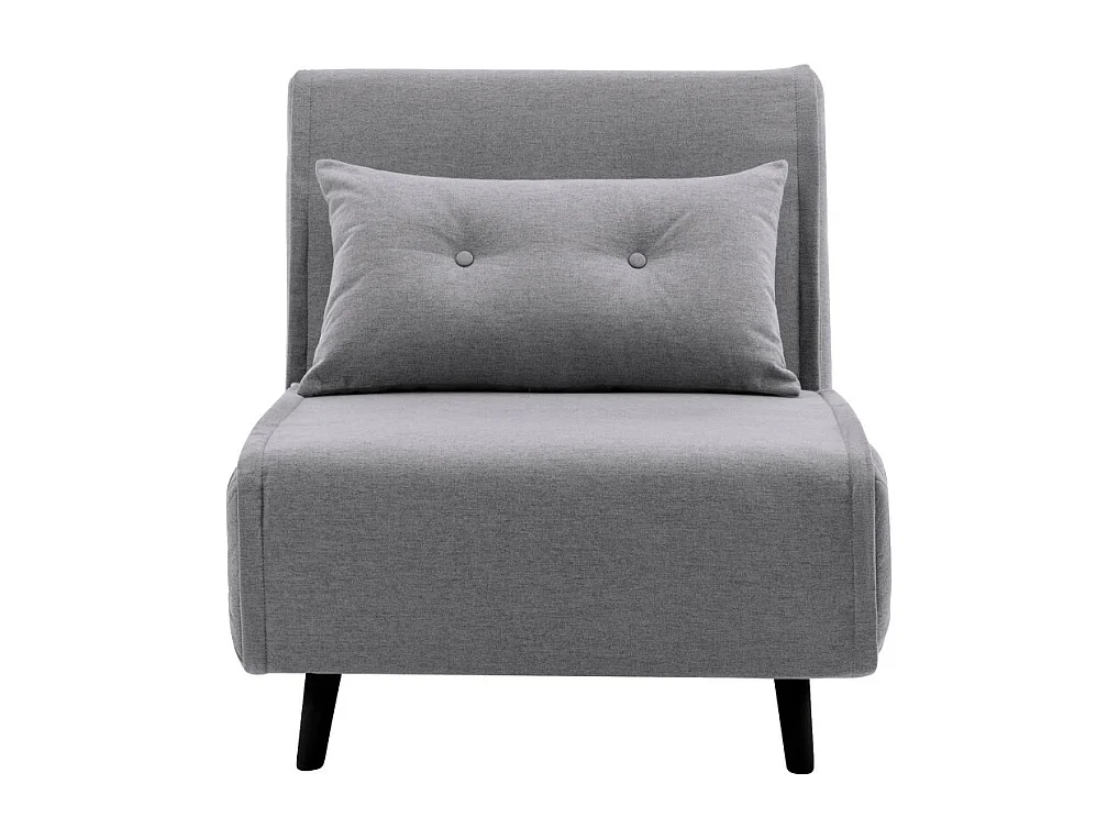 Sofá convertible en cama Pegaso abertura rápida de 1 plaza de tela en gris y patas  altas negras