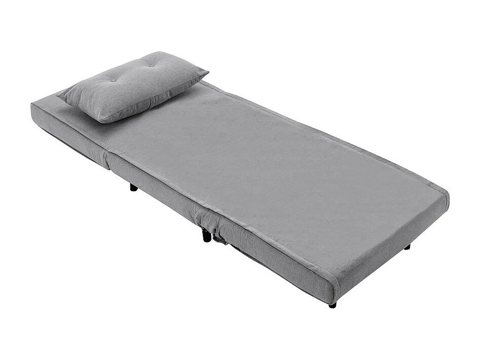 Sofá convertible en cama Pegaso abertura rápida de 1 plaza de tela en gris y patas  altas negras
