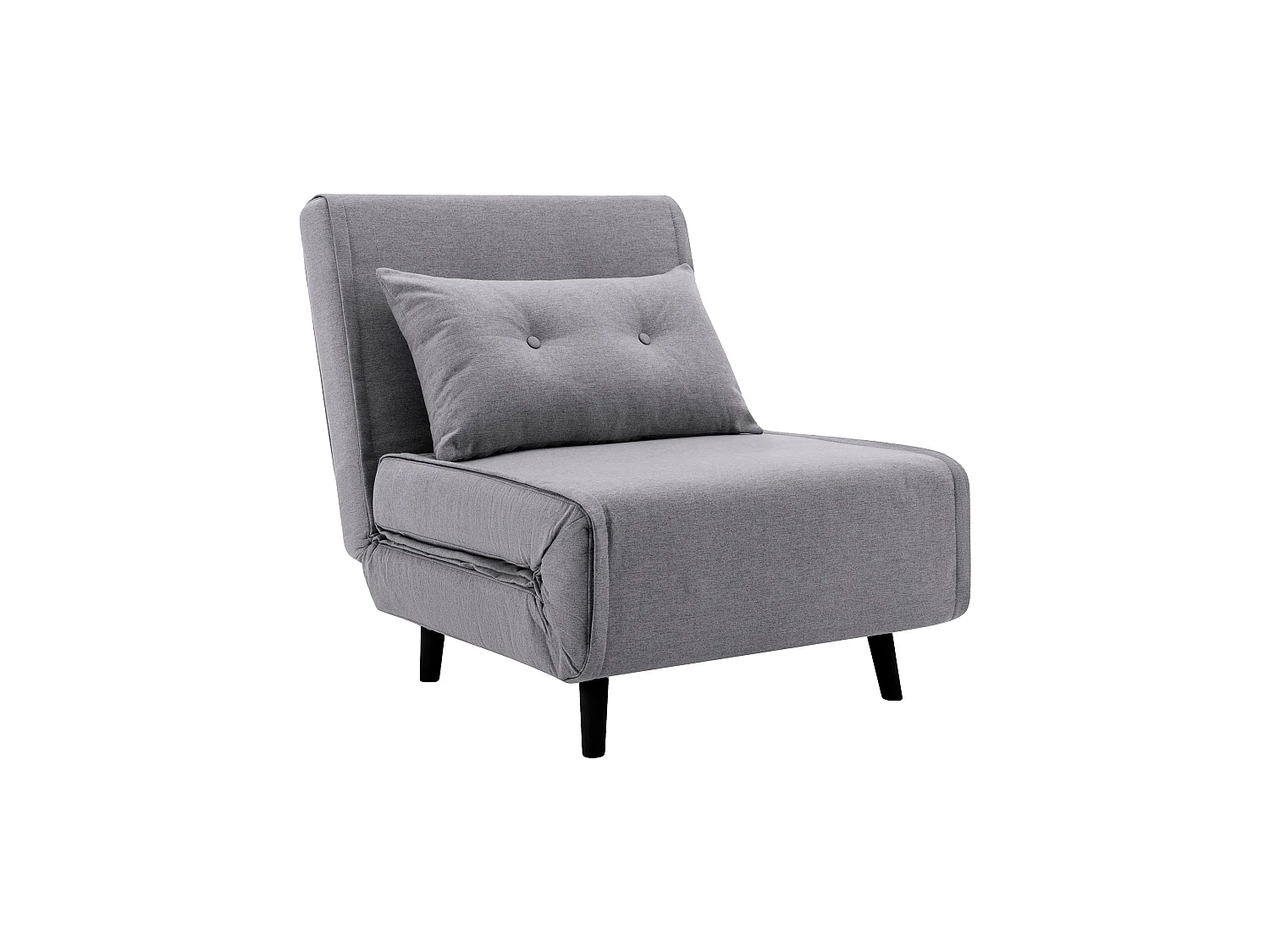 Sofá cama de 82x95x81-192 cm de 1 plaza con 4 patas de madera en color gris Pegaso