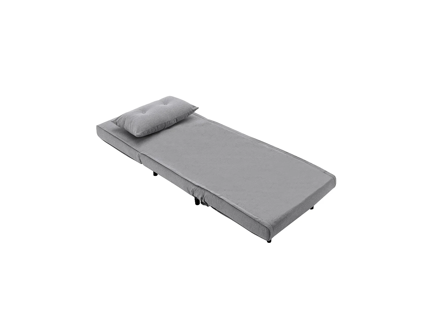Sofá cama de 82x95x81-192 cm de 1 plaza con 4 patas de madera en color gris Pegaso