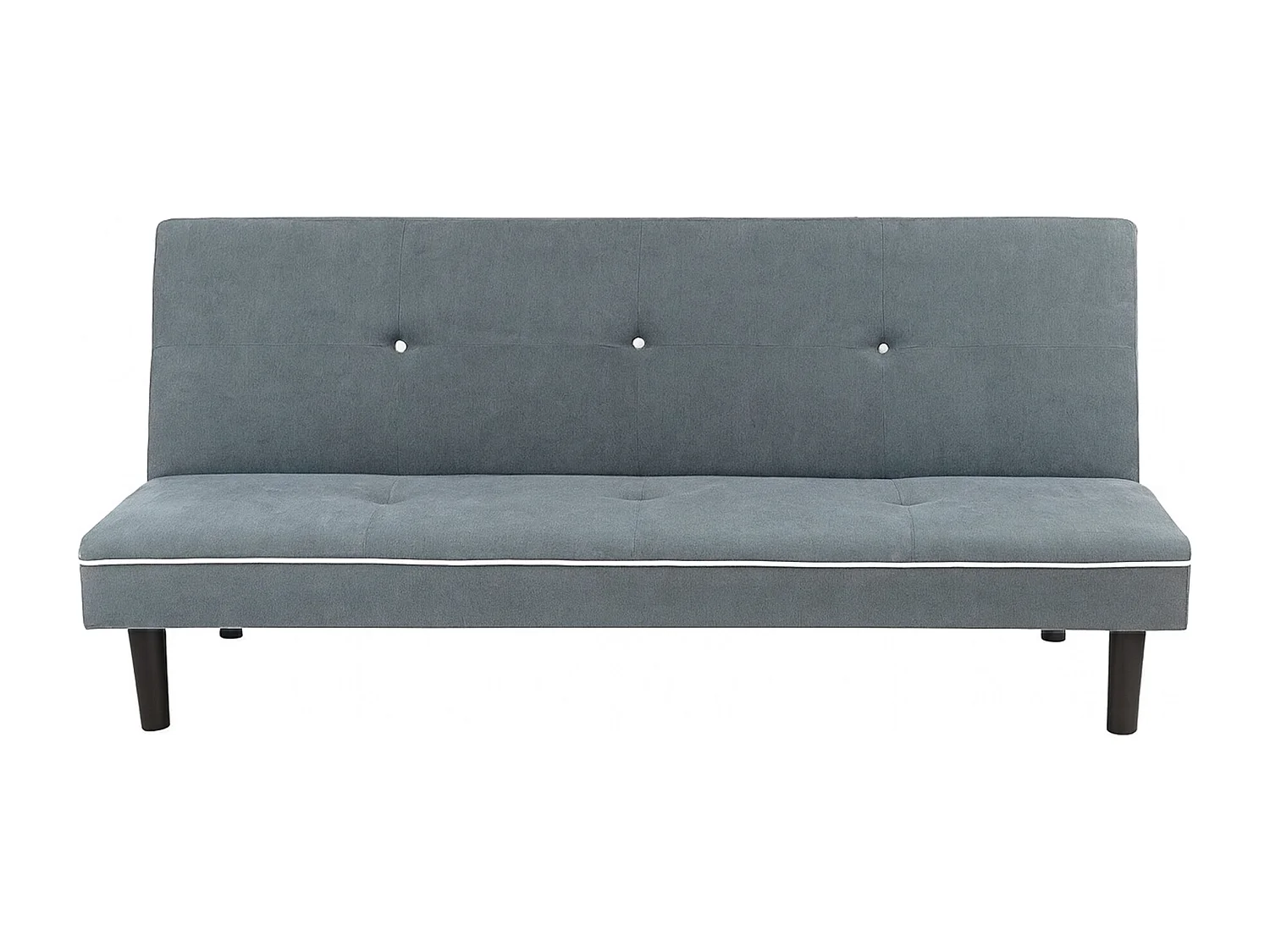 Sofá cama clic clac de 87x190x88 cm de tela en color gris y patas de metal plateadas Sol