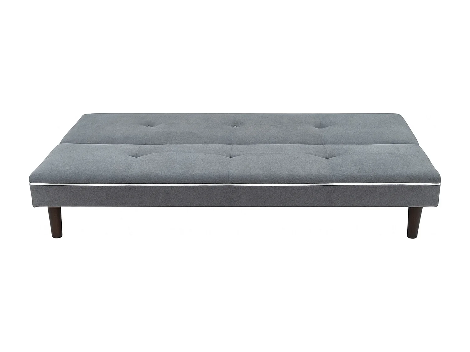 Sofá cama clic clac de 87x190x88 cm de tela en color gris y patas de metal plateadas Sol