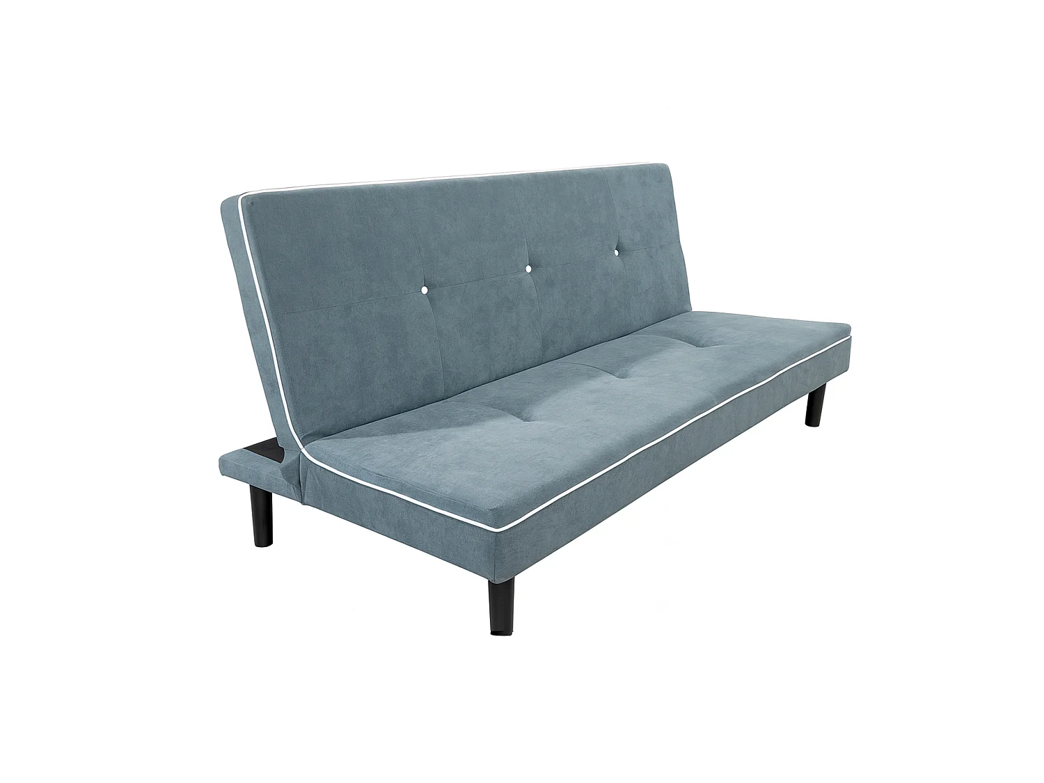 Sofá cama clic clac de 87x190x88 cm de tela en color gris y patas altas Sol