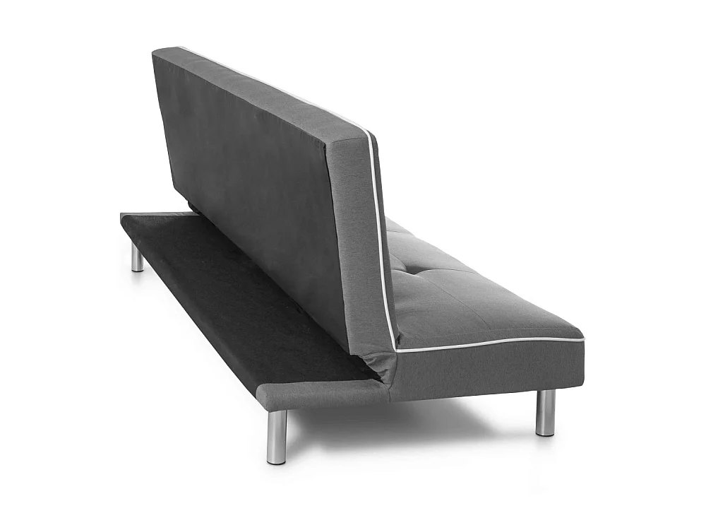 Sofá cama clic clac de 87x190x88 cm de tela en color gris y patas altas Sol