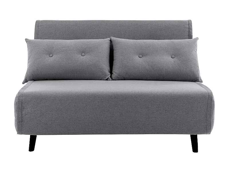 Sofá convertible en cama Pegaso abertura rápida de 2 plazas de tela en gris y patas  altas negras