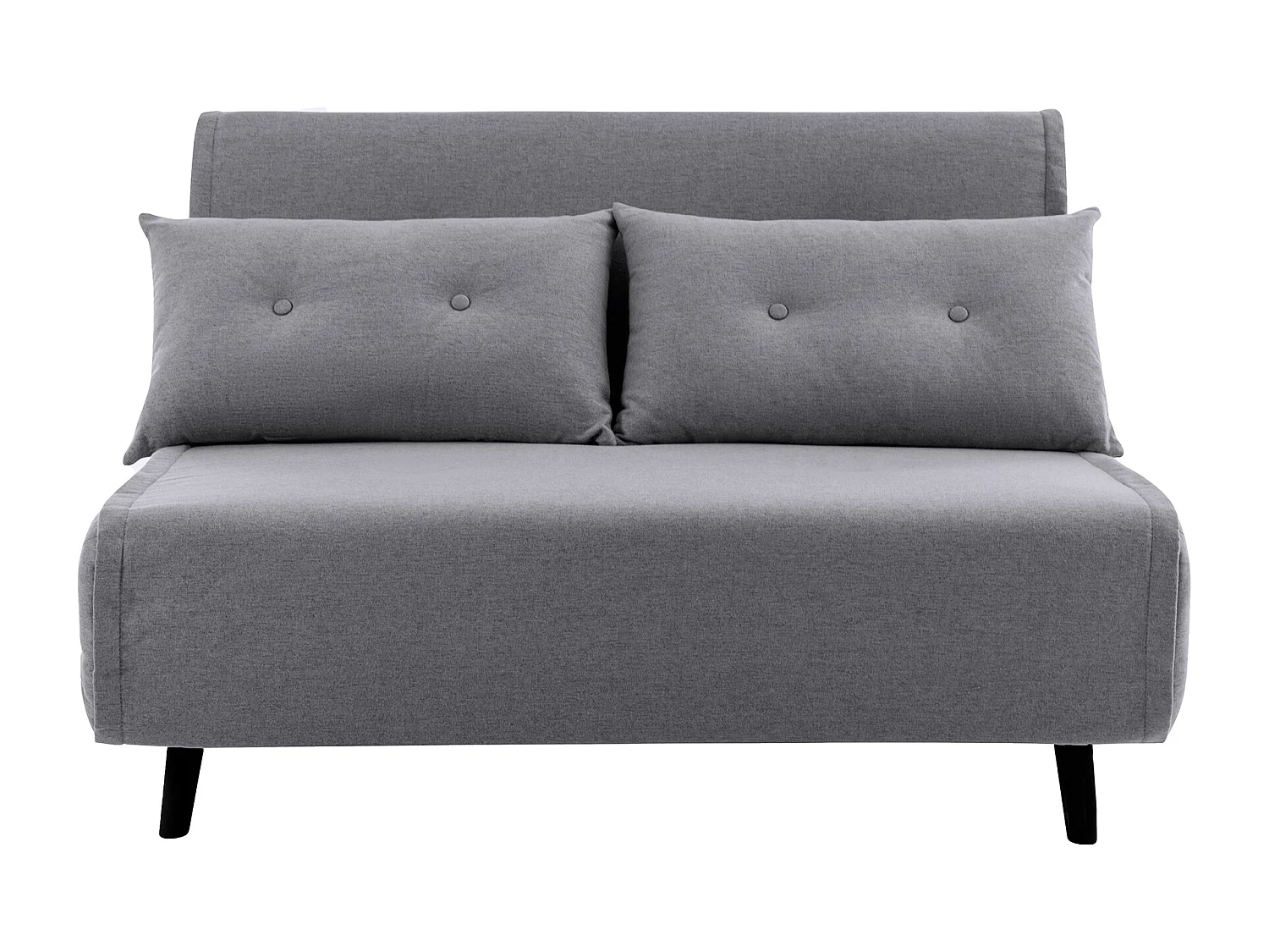 Sofá convertible en cama Pegaso abertura rápida de 2 plazas de tela en gris y patas  altas negras