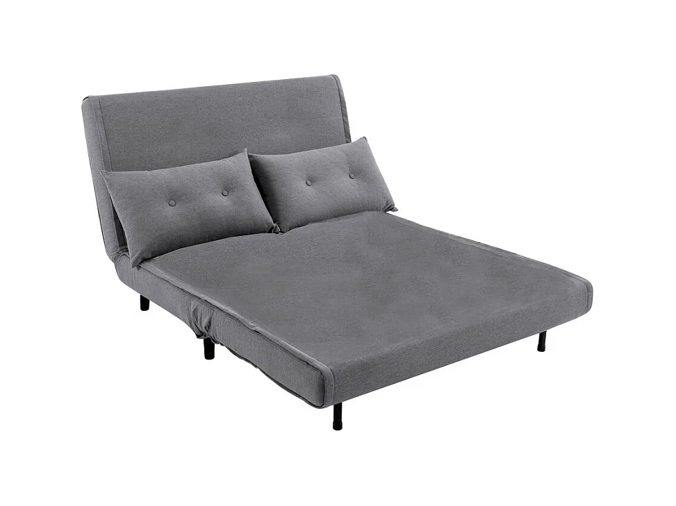 Sofá convertible en cama Pegaso abertura rápida de 2 plazas de tela en gris y patas  altas negras