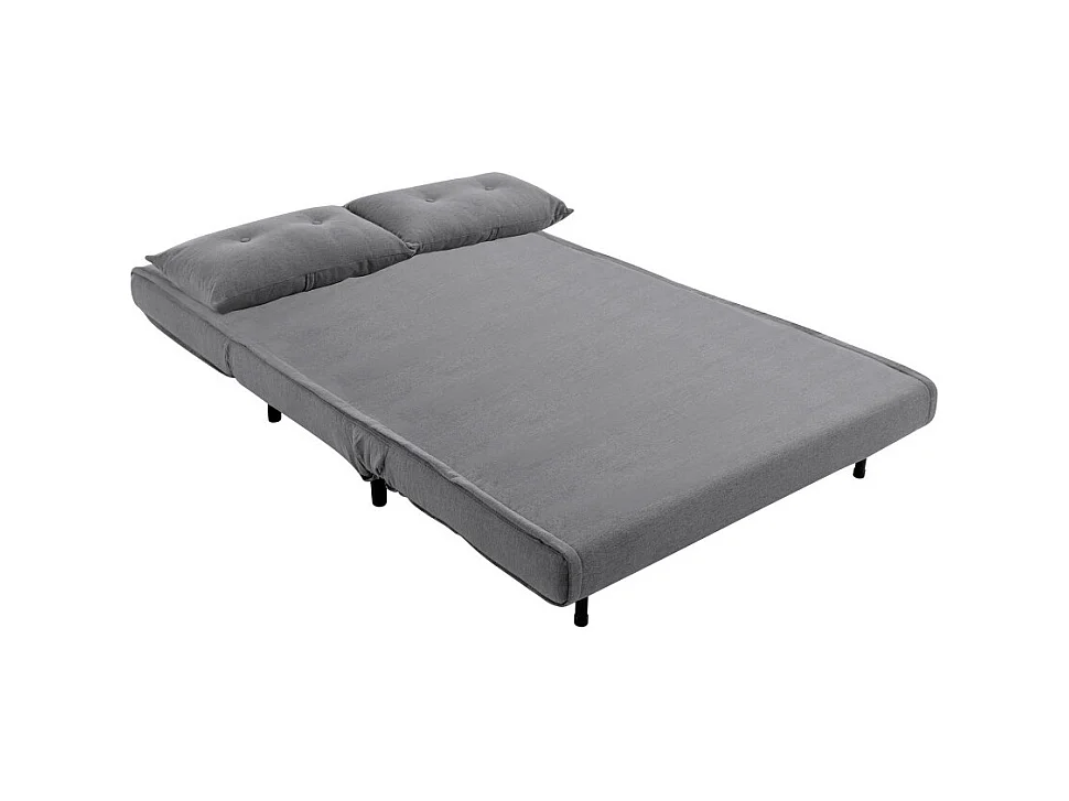 Sofá convertible en cama Pegaso abertura rápida de 2 plazas de tela en gris y patas  altas negras