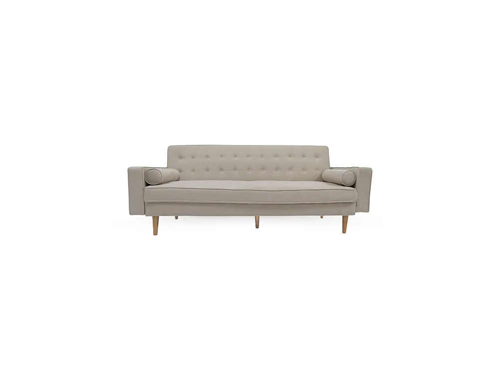 Sofá cama de 3 plazas de 100x210x89 cm de terciopelo en color verde y patas en roble Green