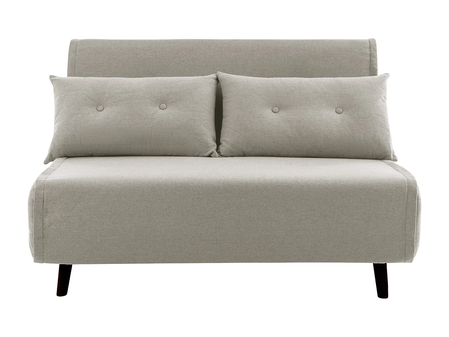 Sofá convertible en cama Pegaso abertura rápida de 2 plazas de tela en beige y patas  altas negras