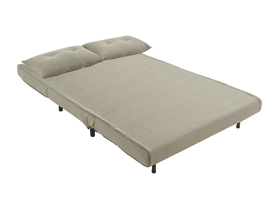 Sofá convertible en cama Pegaso abertura rápida de 2 plazas de tela en beige y patas  altas negras